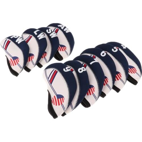 Golf Head Cover Club Iron Putter Head Protector Neoprene - Set of 10