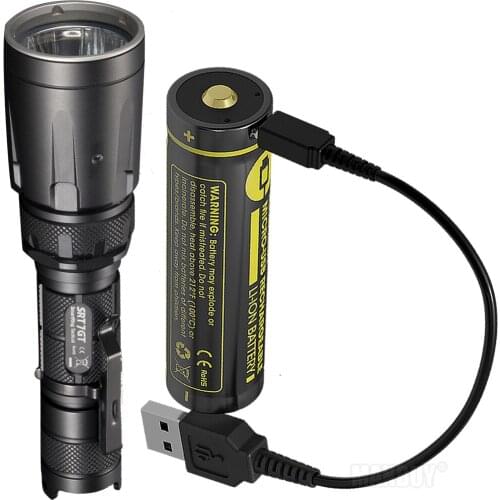 NITECORE 5 Color SRT7GT + USB Rechargeable Battery CREE XP-L HI V3 1000LM Smart Ring Waterproof Flashlight UV Light Rescue Torch