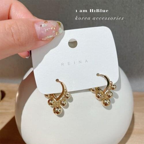 2021 New French Style Golden Ball Earrings Web Celebrity Same Style Ball Earrings for Woman Elegant Earrings Jewelry Wholesale