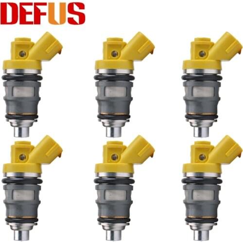 NEW 6X 650cc Fuel Injectors OEM 1001-87091 For Toyota Supra JZA70 1JZGTE 1JZ JZA80 2JZGTE 2JZ SIDE FEED Engine Nozzle 100187091