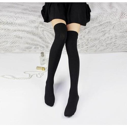 New Design High Quality Thigh High Over the Knee Socks Long Twist Cotton Stockings Women Winter Warmer Soft Knit Crochet Sock