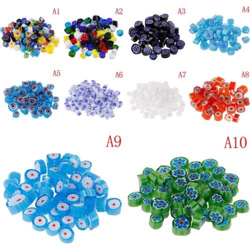Fusible Glass Beads Mosaic Decor DIY Rainbow Mix Handmade Millefiori