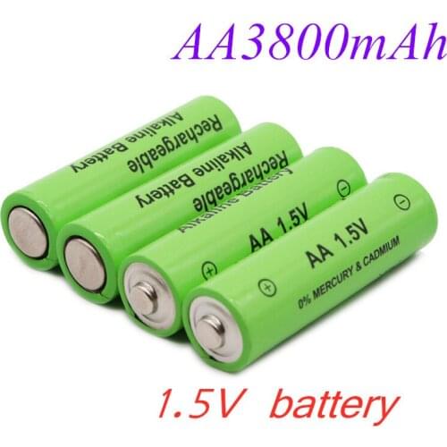 100% New AA Battery 3800mah 1.5V Alkaline AA rechargeable battery for Remote Control Toy light Batery
