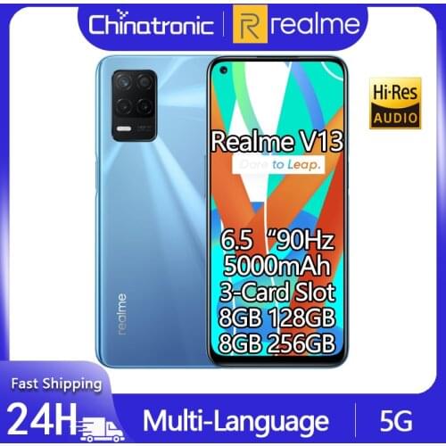 Original Realme V13 8GB 128GB 5G SA/NSA Mobile Phone 6.5"FHD+ 90Hz Dimensity 700 Octa Core 5000mAh 48MP Android 11 OTA Update