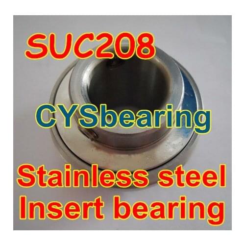 SUC208 40mm shaft Stainless Steel Set Screw Insert Bearing