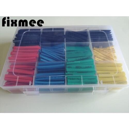 Fixmee 530pcs Thermal contra Sleeve cable Heat Shrink Tube termoretractil pvc tube tubing 2:1 Wrap Wire Cable