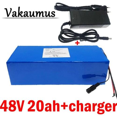 VAKAUMUS 48V 20ah Battery 13S 6P High Quality 18650 Pack With 25A BMS Charger For Small Motorcycles/Electric Bicycles/Scooters