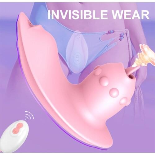 Vagina Tongue Licking Vibrator Oral Vagina Clitoris Stimulator Nipple Pussy Licking Wearable Dildo Sex Toys Female Masturbator