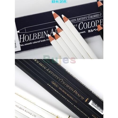Japan HOLBEIN Artists'colored pencil white black Oily color pencil professional art supplies High gloss whitening color pencil
