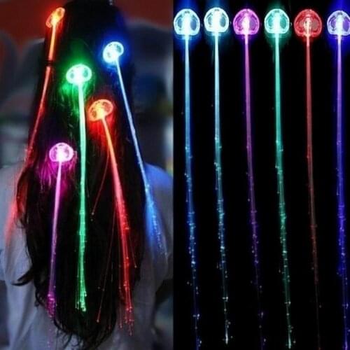 Christmas Party LED Glowing Flash Wig Hair Braided Clip Show Decor Supplies