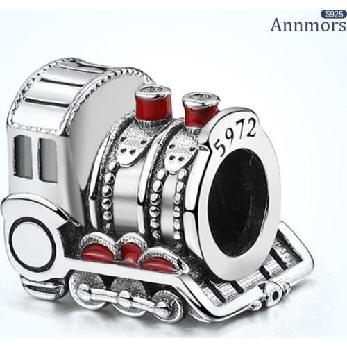 Women Vintage Locomotive Train Car Bracelets Charms Fit for Original Pandora Bracelet Bangle 925 Sterling Silver Ship Jewelry