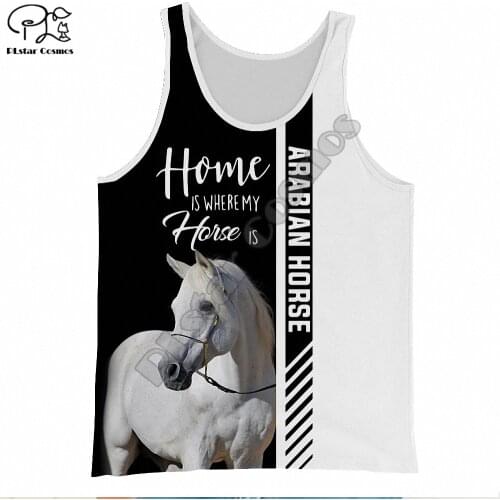 PLstar Cosmos Beautiful Horse Sleeveless Tank Top New Fashion Women men Harajuku Casual 3D printed Animal Vest o-neck Style-3