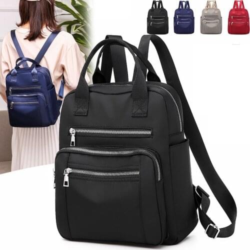 Women Backpack 2020 Travel Casual Waterproof Womens Shoulder Bags Female Large Capacity Oxford Rucksack Black Purse S2472