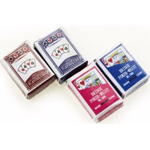 1 Set Mini 1:12 Dollhouse Poker Cards Playing Game for BJD Kurhn Miniatures Home Decor