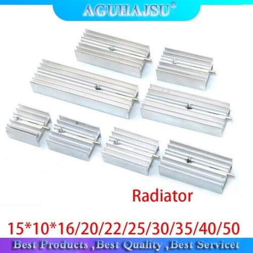 10pcs 15*10*16/20/22/25/30/35/40/50 Transistor TO220 Heatsink Radiator With Needle For Transistors TO-220 white