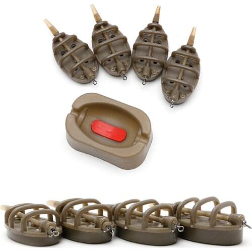 2021 Top Inline Method Carp Fishing Feeder 4 Feeders 15/20/25/35g 30/40/50/60g Mould Set