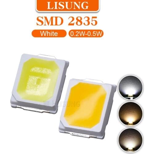 4000pcs/bag 3v 0.2W 0.5W Super bright 2835 Smd Led Smt Chip 2800K 4000K 7000K Natural Warm White Light Emitting Diode Led Light