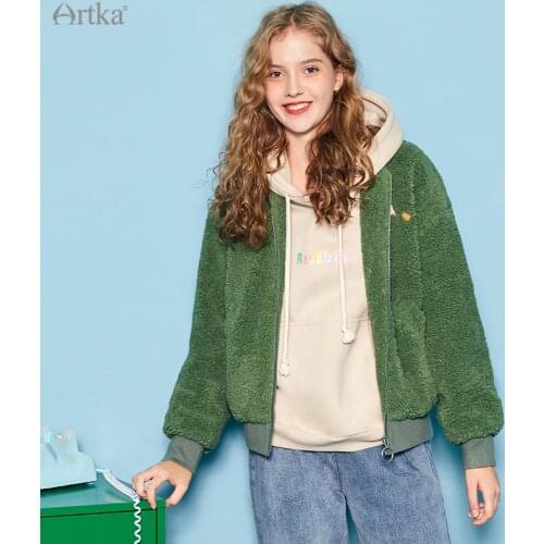 Artka Women's Black Bomber Jackets