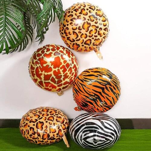 22Inch Large Animal Foil Balloons birthday 4D Jungle Animal Balloons Tiger Zebra leopard Baby Shower Birthday Party Decorations