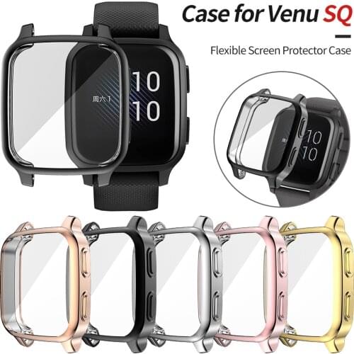 Flexible TPU Full Cover for Garmin Venu SQ Watch Case Screen Protector Scratch-resistant Shell Lightweight Bumper Accessories
