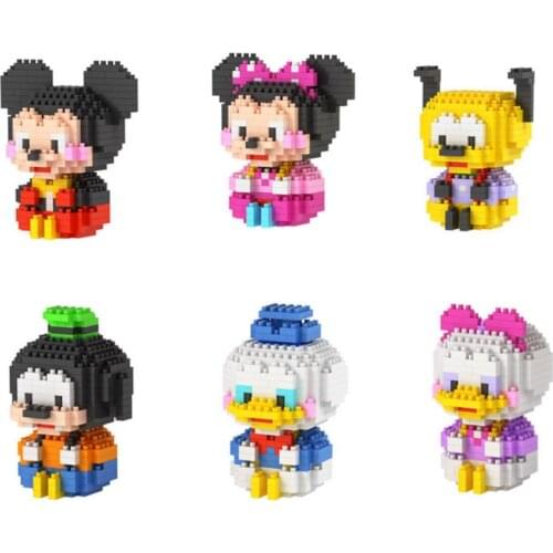 Disney nanobrick lovely cartoon figures micro diamond blocks Donald Duck Goofy Pluto Minnie Mickey Mouse Daisy build brick toy