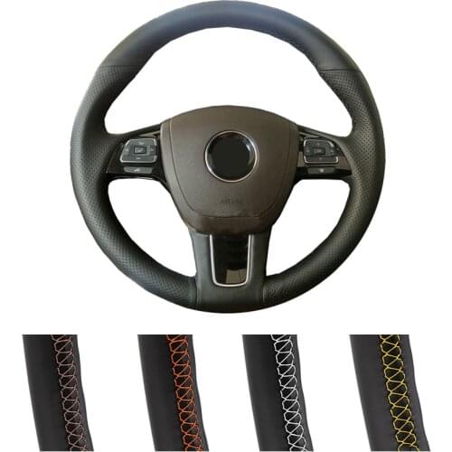 DIY Customized Car Steering Wheel Cover For Volkswagen VW Touareg 2011-2017 Auto Artificial Leather Steering Wrap