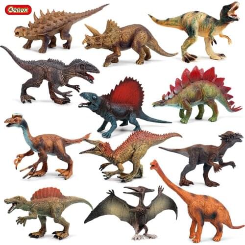 Oenux Prehistoric Jurassic Dinosaur Velociraptor Pterosauria T-Rex Model Action Figures PVC Dinossauro Collection Kids Toy Gift
