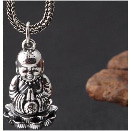 925 STERLING SILVER Buddha pray men women Jewelry Pendant charm A5108