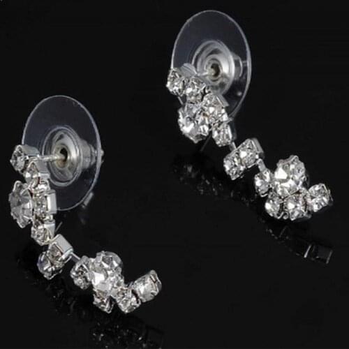 Temperament Diamond Necklace Simple Line Earring Necklace Simple Set Plan Beautiful X4Z5