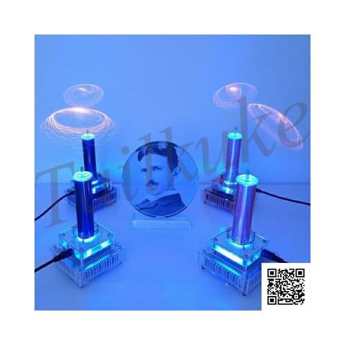 Tesla Coil Put Music Ion Windmill Wreath Spaced Lights Wireless Transmission Radio Station