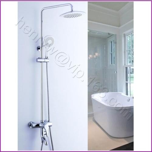 L15166 - Luxury Chrome Rainfall Overhead Shower Brass Shower Rod
