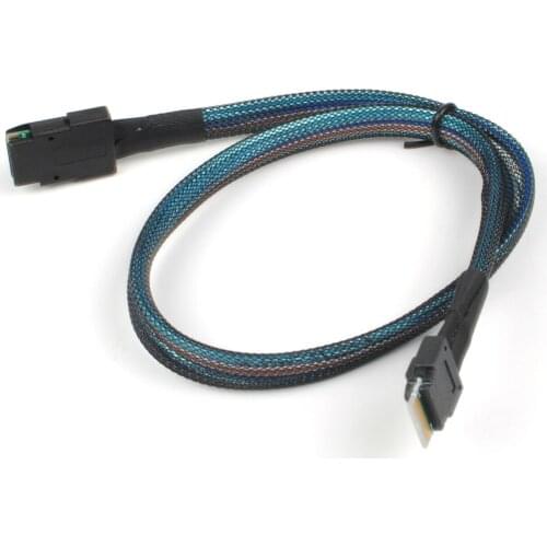 MINI SAS Slim SAS 4.0 SFF-8654 4i 38pin to SAS SFF-8087 Target Hard Disk Raid Cable 50cm