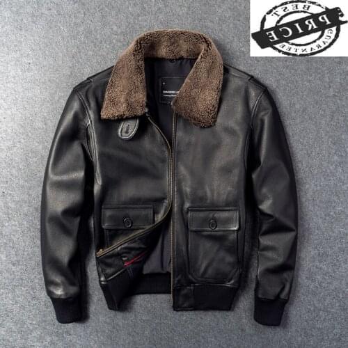 Real Leather Coat Men Winter Thick Fur Collar Clothes 2021 Streetwear Genuine Cow Leather Jacket Moto Biker Jackets 126a