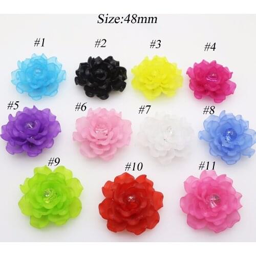 2018 NEW 10pcs/lot 48mm Embroidery Resin Flower buttons flatback Sewing Accessories can choose colors