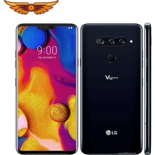 V409N Original LG V40 ThinQ 6.4 Inches 6GB RAM 128GB ROM 16MP Triple Camera LTE Single SIM Fingerprint Unlocked Cellphone