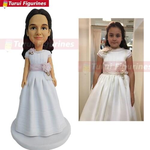 First communion gift jesus christ praying girl figurine mini statue people real face custom design sculpture service by Turui F