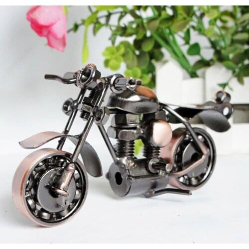 Promotion Iron Ornaments Handmade Metal Metal Motorcycle Model Handicraft Gifts
