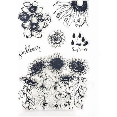 11*16 Sunflowers Field Craft Transparent Silicone Stamp for Scrapbooking Cards Making DIY Photo album Decorative Clear Stamp