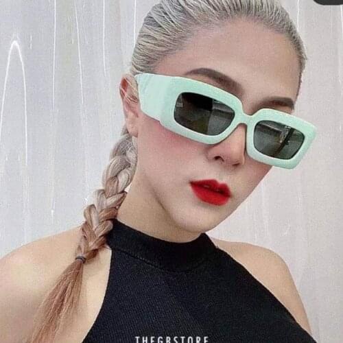 Rectangle acetate frame women sunglasses fashion style grey lady eyewear