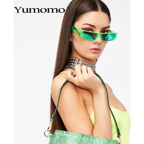 Rectangle Sunglasses Women 2021 Fashion Retro Candy Color Sun Glasses Men Blue Small Frame Glasses Square Vintage Eyewear UV400