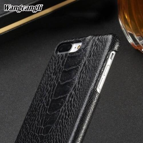 Luxury natural Ostrich foot skin phone case for iPhone 7 plus Genuine Leather phone Back shell luxury phone protection case