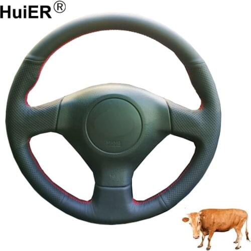 Hand Sewing Car Steering Wheel Cover Top Cow Leather For Subaru Forester 2005-2008 Impreza 2005-2007 (WRX STI) Legacy 2005-2007