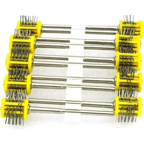 10Pcs Mounted Matt Brushes 0.45MM Wire Yellow Color Wire Maximat Pro-Texturning Brush