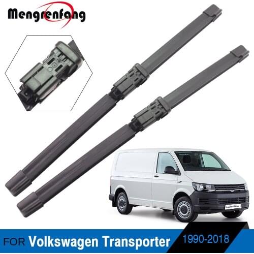 Car Front Windscreen Wiper Blades Soft Rubber Wiper J Hook & Side Pin & Push Button Arms For Volkswagen Transporter 1990-2018