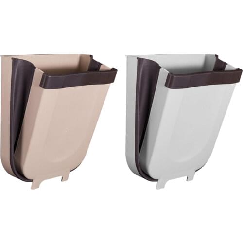 Folding Hanging Car Trash Can for Kitchen Cabinet Door Trash Bin Garbage Can Attached To Cabinet Door Drawer Dorm Waste Storage