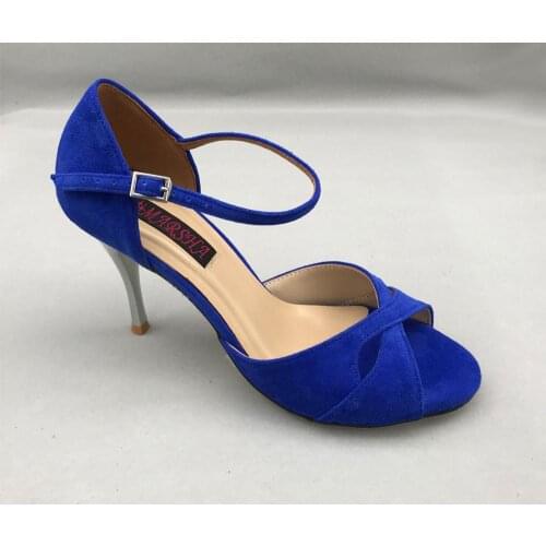 Comfortable and Fashional Argentina Tango Dance Shoes Party Shoes Wedding Shoes leather outsole T6226BS blue suede