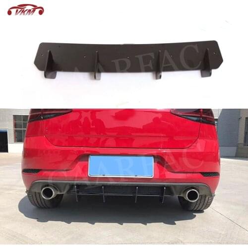 Rear Lip Diffuser Trim Cover Spoiler For VW Golf 7 VII MK7 7.5 MK75 GTI R ABS Black Fins Shark Style Bumper Skid Plate