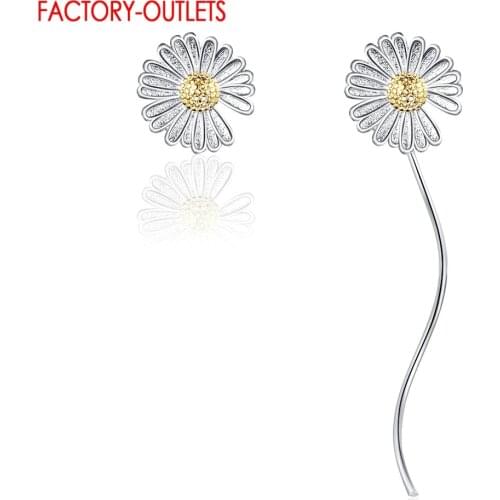 New Trendy Luxury 925 Sterling Silver Flower Pattern Long Drop Earrings For Women Wedding Statement Sterling Silver Jewelry