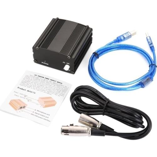 1-Channel 48 V USB Phantom Power 5 feet USB Cable XLR 3Pin Microphone Cable for Any Condenser Microphone