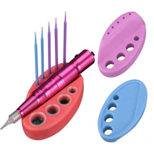 1pc New Tattoo Accessories Oval Silicone Tattoo Tool Pen Holder Stand For Microblading Pigment Ink Cup Machine Permanent Makeup